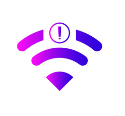 No wireless connections no wifi icon sign vector gradient color