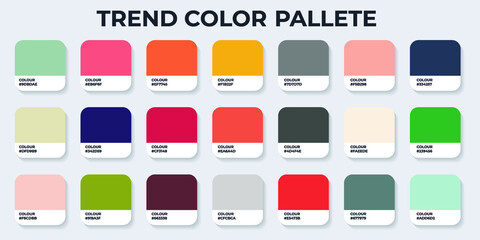 Color Pantone. Trend Colour Guide Palette Catalog Samples in RGB HEX. Neomorphism Vector. color palette for fashion designers, business, and paints colors company