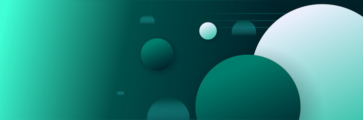 modern memphis geometric green abstract banner design background. high contrast black and dark green
