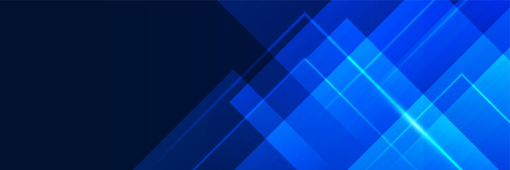 Poster - Set of overlap memphis geometric blue abstract banner design background