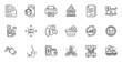 © blankstock - Outline set of Ice cream, Mobile internet and Online shopping line icons for web application. Talk, information, delivery truck outline icon. Include Print image, Feminism, Card icons. Vector