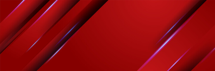3d Geometric block red abstract banner design background