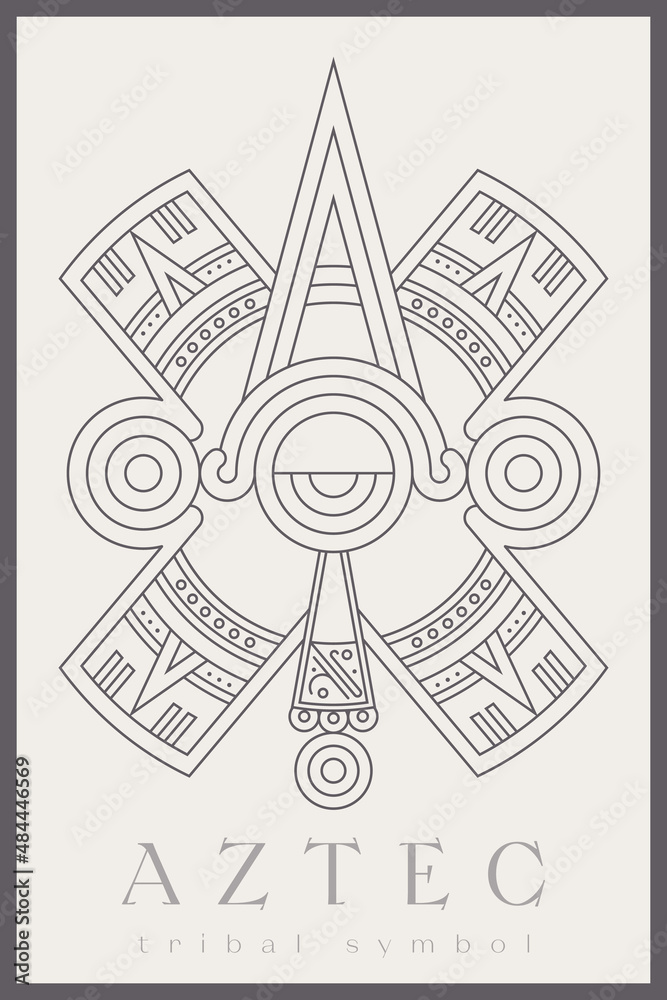 Aztec Tribal Vector Elements. Ethnic Shapes Symbols Design for Logo or ...