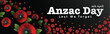Anzac Day vector poster. Lest We forget. with nice red poppy flower on paper color background.