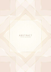 Wall Mural - vector abstract shiny luxury background in light soft nude colors with golden lines, glitter and dia