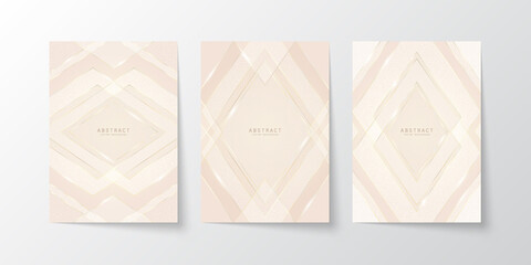 Wall Mural - vector abstract shiny luxury background in light soft nude colors with golden lines, glitter and glo
