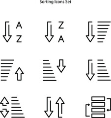 Poster - sort icons set isolated on white background. sort icon trendy and modern sort symbol for logo, web, app, UI. sort icon simple sign.