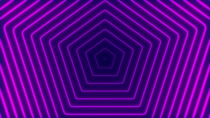 Wall Mural - Purple Pentagon Tunnel Animation Wave Seamless Loops