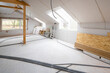 bright, friendly, modern loft construction site drywall without people in daylight