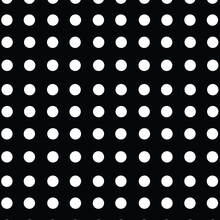 White Dots On Black Background Pattern Vector Illustration, Polka Dots 