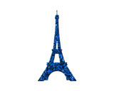 Fototapeta Boho - Eiffel Tower Paris, France Glitter Blue Icon Logo Symbol illustration
