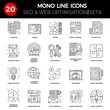 © A Oleksii - Thin Line Icons Set of Search Engine Optimization, Website and APP Design and Development. Simple Mono Line Pictogram Pack. Stroke Logo Concept, Web Graphic. icons