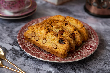 Wall Mural - Italian biscotti cookies with dried fruits and nuts