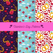 Valentine Day Patterns Design Vector Illustration