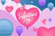 © Pikisuperstar - valentine day background with balloons birds design vector illustration