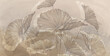 Leinwandbild Motiv large art painted leaves on a textured wall, in pastel colors, photo wallpaper for the interior