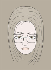 Poster - Cute woman with glasses