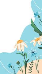 Poster - Flower story template vector background. Spring floral pattern with