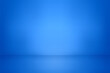 Blue studio background. Abstract empty room with soft light for product. Simple light blue color backdrop. Line horizon. Cyan gradient background. Texture blank wall and floor. Vector illustration