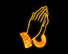 Pray Hands Faith Fires Flames Icon Logo Symbol Illustration