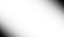 Halftone Corner Texture. Faded Dot Pattern For Design Prints. Bg Abstract Gradient. Black Geometric Background For Overlay Effect. Subtle Patern. Digital Polka. Dots Gradation. Vector Illustration