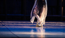 La Esmeralda Ballet. Closeup Of Dancing Legs.