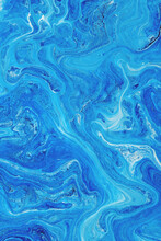 Abstract Illustration In The Style Of Liquid Acrylic. Blue Swirl.
