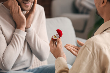 Sticker - Young gay proposing to his boyfriend at home