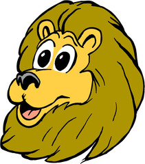 Wall Mural - Lion Mascot Casual Head Vector Illustration