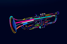 Trumpet Line Fanfare  Great PowerPoint ClipArt for Presentations 