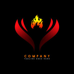 concept fire themed logo vector