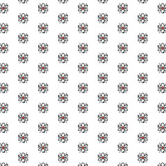 Canvas Print - Vector atom, molecule, science pattern with various icons.