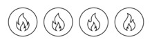 Fire Icons Set. Fire Sign And Symbol