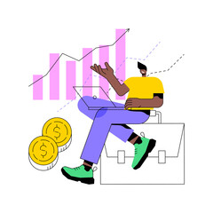 Poster - portfolio income abstract concept vector illustration. capital gains income, royalty from investment