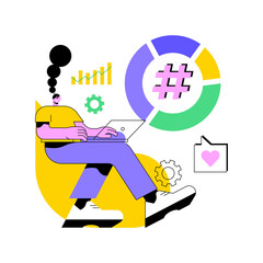 Poster - tag management abstract concept vector illustration. tag management system, e-marketing tagging tool