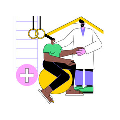 Poster - rehabilitation hospital abstract concept vector illustration. rehab hospital, rehabilitation center,