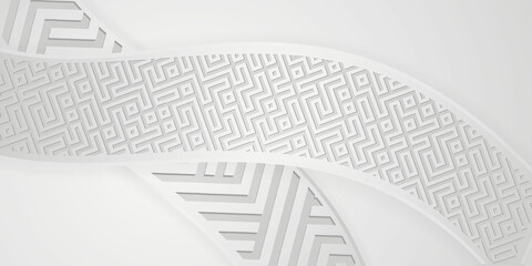 Poster - 3D modern abstract presentation background with Luxury paper cut background