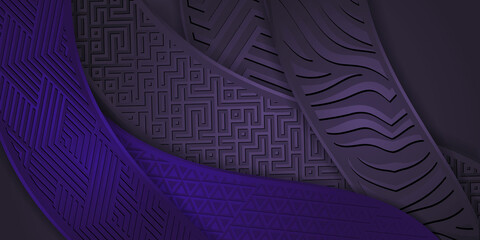Poster - 3D modern abstract presentation background with Luxury paper cut background
