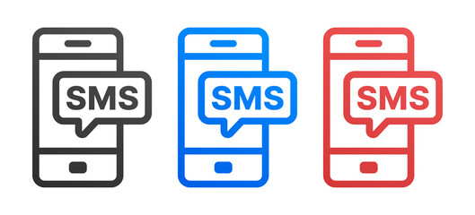 Aufkleber - SMS phone text message icon set. Vector illustration
