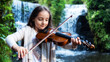 Young girl playing the viola