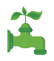 Poster - green faucet and leaf