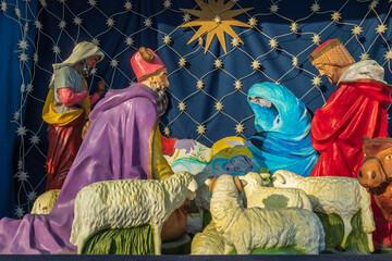 Wall Mural - A reproduction of the scene of the Nativity of Christ.