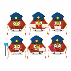 Sticker - A picture of cheerful red chinese woman hat postman cartoon design concept