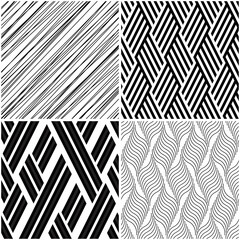 Fototapete - 4 different vector patterns in the same package(eps). One pattern is paid and 3 are free (white dividing lines)