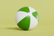 Green beach ball on green background. 3D rendering.