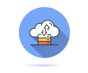 Poster - data center icon with long shadow for graphic and web design.