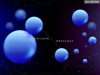  丸い　風船　泡　抽象　おしゃれ　かわいい　背景　　　イメージ　宇宙　キラキラ　テクノロジー
