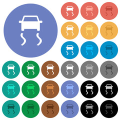 Sticker - Slippery road dashboard indicator round flat multi colored icons