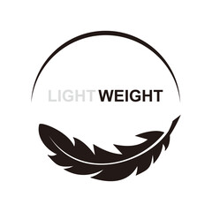 Lightweight feather icon on white background lightweight vector icon	