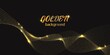 © Mallva - Abstract dark background with a wave of shiny golden particles. Gold dust with sparkles. Glow light effect. Vector, abstraction. Glowing invitation template.